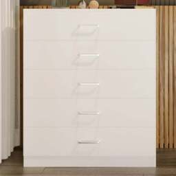 Seconique Dakota 5 Drawer White Storage Chest - Wilko