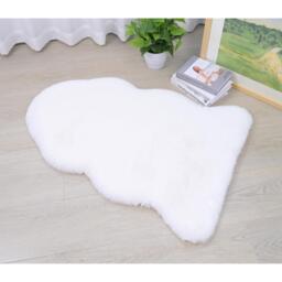White Faux Rabbit Fur Rug 90 x 60cm - Wilko - thumbnail 3