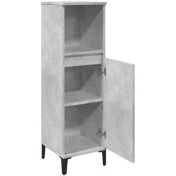 vidaXL Single Door Single Shelf Grey Bathroom Cabinet - Size: 100 x 30 x 30cm - Wilko - thumbnail 5