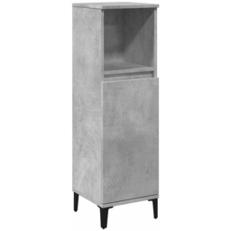 vidaXL Single Door Single Shelf Grey Bathroom Cabinet - Size: 100 x 30 x 30cm - Wilko - thumbnail 3