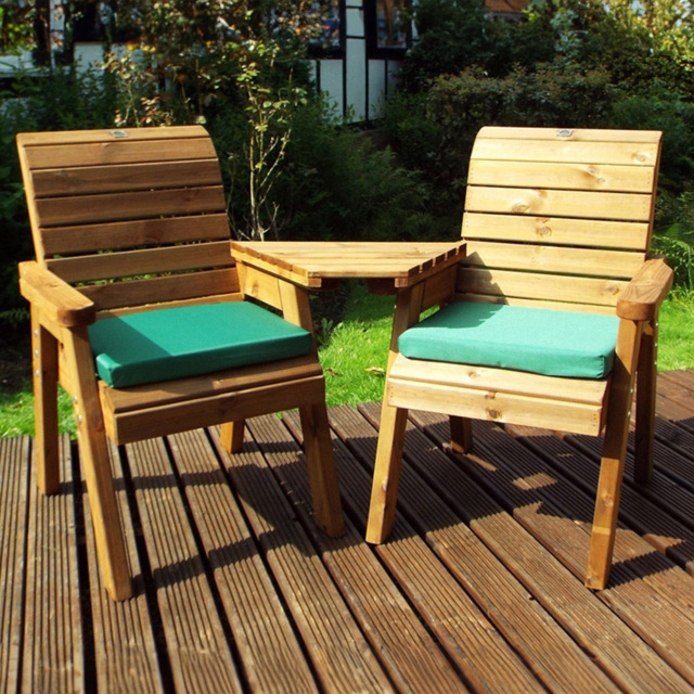 Charles Taylor 2 Seater Angled Companion Seat with Green Cushions - Wilko - image 1