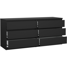 Florence 6 Drawer Black Matt Wide Chest of Drawers - Furniture to Go - Wilko - thumbnail 5