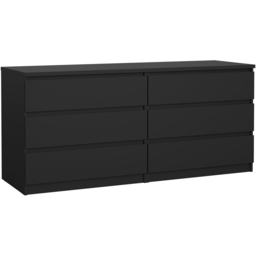 Florence 6 Drawer Black Matt Wide Chest of Drawers - Furniture to Go - Wilko - thumbnail 3