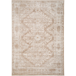 Kukoon Neutral and Beige Bordered Geometric Distressed Rug 230 x 160cm - n/a - Wilko - thumbnail 1