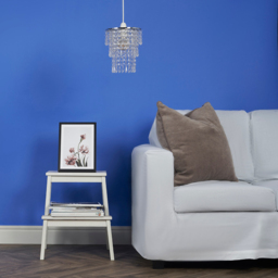 ValueLights 3-Tier Clear Acrylic Bead Droplet Ceiling Lamp Shade - Size: 23 x 20 x 23cm - Silver - Wilko - thumbnail 3