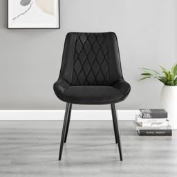 Furniturebox Copeland Cesano Marble Effect 4 Seater Dining Set White and Black - Wilko - thumbnail 5
