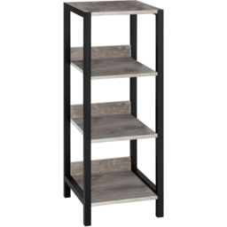 Loft24 Chris 4 Shelf Concrete Black Bookcase - Wilko - thumbnail 3