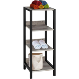 Loft24 Chris 4 Shelf Concrete Black Bookcase - Wilko - thumbnail 5