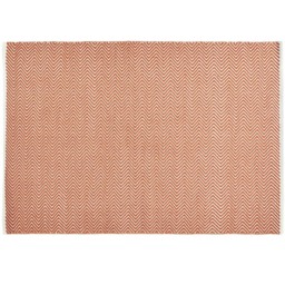 Hug Rug Rust Herringbone Woven Rug 80 x 150cm - Orange - Wilko