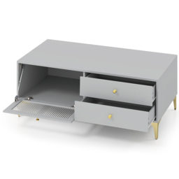 Costway Grey TV Stand with Compartment - Size: 120 x 62 x 46cm - Wilko - thumbnail 3