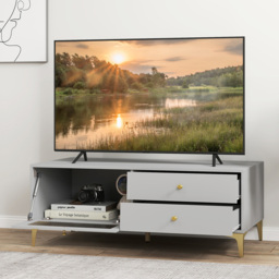 Costway Grey TV Stand with Compartment - Size: 120 x 62 x 46cm - Wilko - thumbnail 5