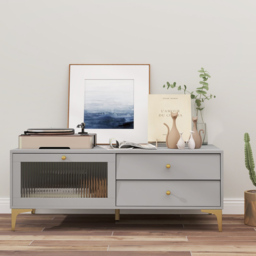 Costway Grey TV Stand with Compartment - Size: 120 x 62 x 46cm - Wilko - thumbnail 6