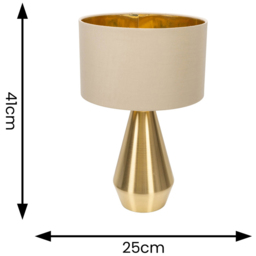 ValueLight Jax Natural Gold Inner Shade Gold Dimmable LED Touch Table Lamp - Size: 41 x 25 x 25cm - ValueLights - Wilko - thumbnail 5