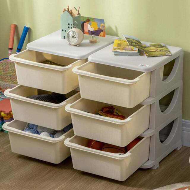 Playful Haven Cream 6 Drawers Kids Storage Unit - Size: 75 x 37 x 56.5cm - Wilko - image 1