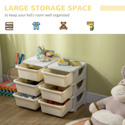 Playful Haven Cream 6 Drawers Kids Storage Unit - Size: 75 x 37 x 56.5cm - Wilko - thumbnail 5