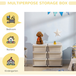 Playful Haven Cream 6 Drawers Kids Storage Unit - Size: 75 x 37 x 56.5cm - Wilko - thumbnail 6