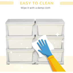 Playful Haven Cream 6 Drawers Kids Storage Unit - Size: 75 x 37 x 56.5cm - Wilko - thumbnail 7