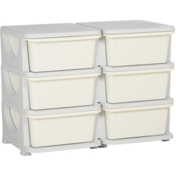 Playful Haven Cream 6 Drawers Kids Storage Unit - Size: 75 x 37 x 56.5cm - Wilko - thumbnail 3