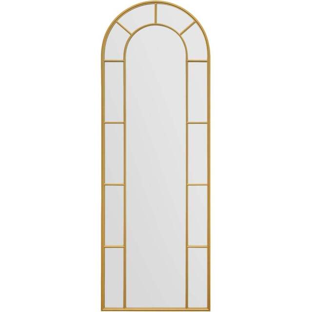 The Arcus Gold Arched Metal Leaner Wall Mirror 170 x 60cm - MirrorOutlet - Wilko - image 1