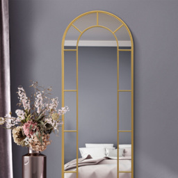 The Arcus Gold Arched Metal Leaner Wall Mirror 170 x 60cm - MirrorOutlet - Wilko - thumbnail 4