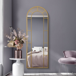 The Arcus Gold Arched Metal Leaner Wall Mirror 170 x 60cm - MirrorOutlet - Wilko - thumbnail 3