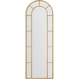 The Arcus Gold Arched Metal Leaner Wall Mirror 170 x 60cm - MirrorOutlet - Wilko