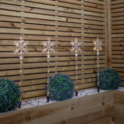 Samuel Alexander 4 Piece 40 Warm White LED Crystal Snowflake Christmas Path Light Set - Size: 69 x 16 x 2cm - Wilko - thumbnail 4