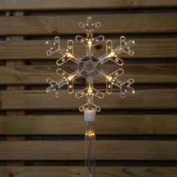 Samuel Alexander 4 Piece 40 Warm White LED Crystal Snowflake Christmas Path Light Set - Size: 69 x 16 x 2cm - Wilko - thumbnail 5