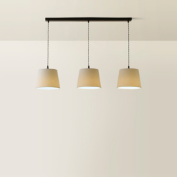 ValueLights Rory Tapered Cream Boucle Lamp Shade 3 Drop Ceiling Pendant Light with LED Bulbs - Size: 123.5 x 98 x 25cm - Black - Wilko - thumbnail 6