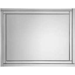 Julian Bowen Deco Frameless Wall Mirror - Size: 80 x 60cm - Glass - Wilko - thumbnail 1