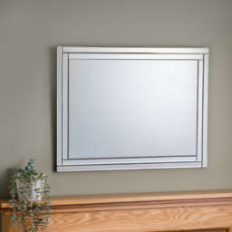 Julian Bowen Deco Frameless Wall Mirror - Size: 80 x 60cm - Glass - Wilko - thumbnail 3