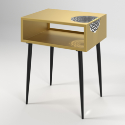 Core Products Galaxy Gold and Black Metal Bedside Table - Size: 55 x 45 x 35cm - Wilko - thumbnail 5