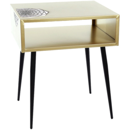 Core Products Galaxy Gold and Black Metal Bedside Table - Size: 55 x 45 x 35cm - Wilko - thumbnail 3
