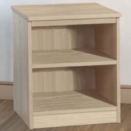 R White Cabinets 2 Shelf Brown Desk Height Wide Bookcase - Size: 72.8 x 60 x 54cm - Wilko