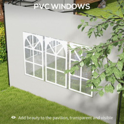 Outsunny 2 x 3m White Gazebo Replacement Side Panel with Window 2 Pack - Size: 40 x 15 x 8cm - Wilko - thumbnail 7