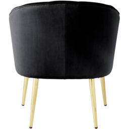 GFW Pettine Black Velvet Scallop Accent Chair - Size: Single - Wilko - thumbnail 6