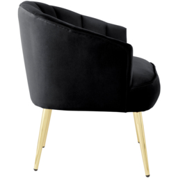 GFW Pettine Black Velvet Scallop Accent Chair - Size: Single - Wilko - thumbnail 5