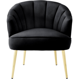 GFW Pettine Black Velvet Scallop Accent Chair - Size: Single - Wilko - thumbnail 4