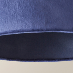 ValueLights Reni Navy Velvet Medium Drum Ceiling Lamp Shade 35cm - Size: 20 x 35 x 35cm - Blue - Wilko - thumbnail 5