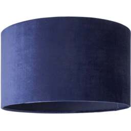 ValueLights Reni Navy Velvet Medium Drum Ceiling Lamp Shade 35cm - Size: 20 x 35 x 35cm - Blue - Wilko - thumbnail 1