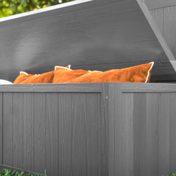 Outsunny 2 Seater Grey Wood Storage Bench - Wilko - thumbnail 4