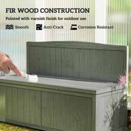 Outsunny 2 Seater Grey Wood Storage Bench - Wilko - thumbnail 7