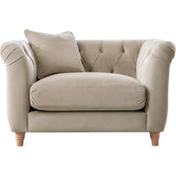 Elsie Chesterfield 5 Seater Putty Plush Velvet Sofa Suite - Grey - Wilko - thumbnail 5