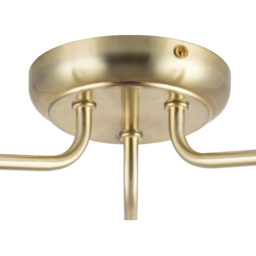 Cosylyte Fraser 3 Light Brushed Brass Metal Flush Ceiling Light - Size: 29 x 21.5 x 14.5cm - Gold - Wilko - thumbnail 6