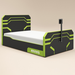 Recoil Alister Small Double Black and Green Side Lift Ottoman Bed with TV Support - Wilko - thumbnail 3