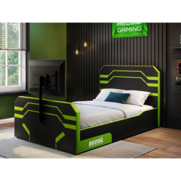Recoil Alister Small Double Black and Green Side Lift Ottoman Bed with TV Support - Wilko - thumbnail 5