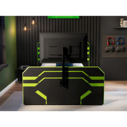 Recoil Alister Small Double Black and Green Side Lift Ottoman Bed with TV Support - Wilko - thumbnail 7