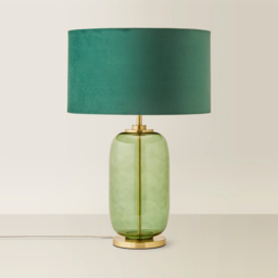 ValueLights Leigh Reni Green Velvet Shade Forest Green Glass LED Table Lamp - Size: 52.5 x 45 x 45cm - Wilko - thumbnail 6