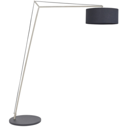 Merano Ravenna Black Cotton Fabric Shade Matt Nickel Plate Floor Lamp - Size: 50 x 160 x 192.5cm - Wilko