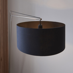 Merano Ravenna Black Cotton Fabric Shade Matt Nickel Plate Floor Lamp - Size: 50 x 160 x 192.5cm - Wilko - thumbnail 5